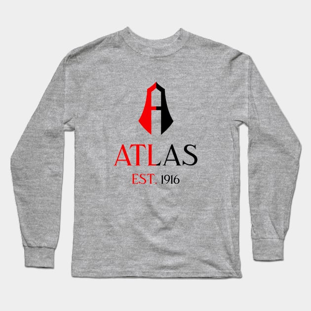 Atlas Red & Black Long Sleeve T-Shirt by VRedBaller